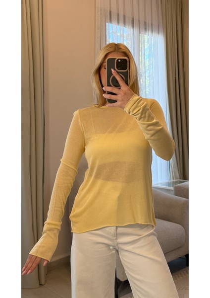 Sarı Transparan Bluz