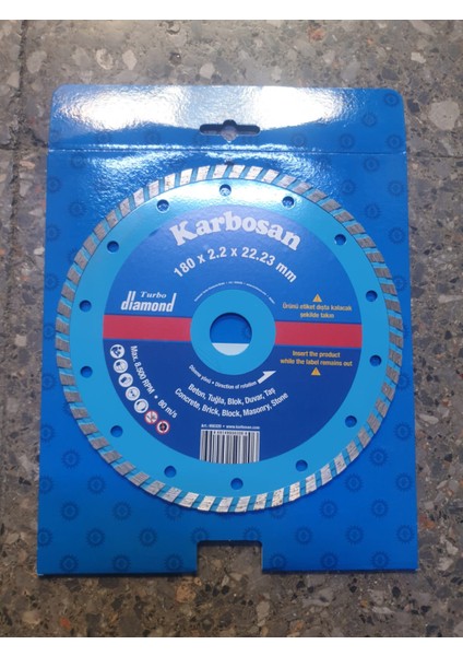 Turbo Elmas Kesici 180*2.2*22.23MM (Beton,tuğla,blok,duvar,taş)