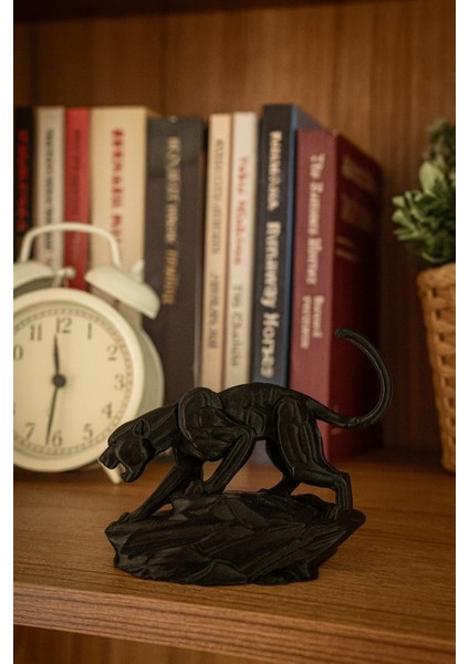 Siyah Panter Figürü Dekoratif Obje Hediye Seçeneği Masa Süsü Modern Ev Dekorasyonu Panter Biblo modelleri