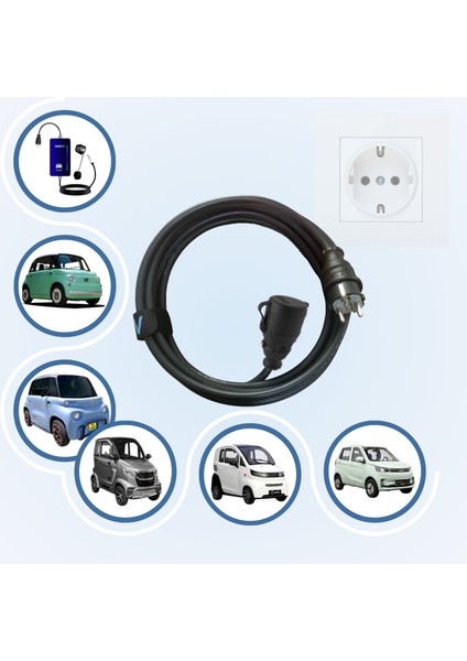 5 Metre Taşınabilir Ev Tipi Şarj Cihazları Için Uzatma Kablosu