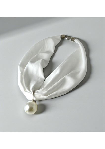 Inci Detaylı Şık Tasarım Kumaş Fular Kolye