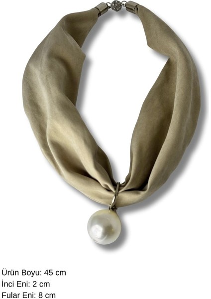 Inci Detaylı Şık Tasarım Kumaş Fular Kolye modelleri