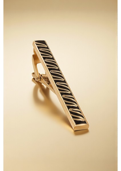 Zikzak Desen Gold Kravat İğnesi