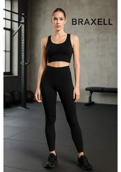 Kadın Siyah Yüksek Bel Toparlayıcı Tayt Yüksek Kalite Spor ve Günlük Kullanı - EMY6501-4317 modelleri