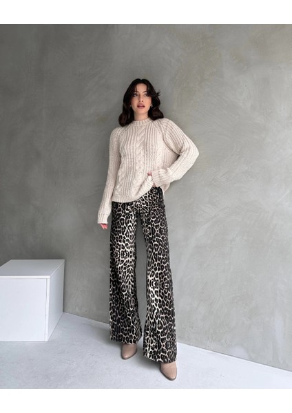 Bisiklet Yaka Örgü Desenli Triko Kazak fiyatları