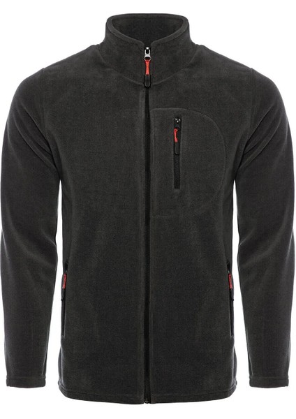 Dik Yaka Polar Hırka Mont 3 Cepli Kalın Polar Unisex