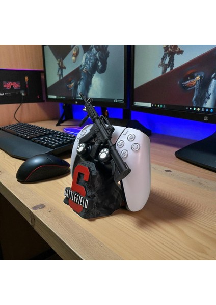 Battlefield Tasarımlı 3D Baskı Kontrolcü Tutucu Ps4–ps5 –xbox Gamepad Standı Joystick Standı fiyatları