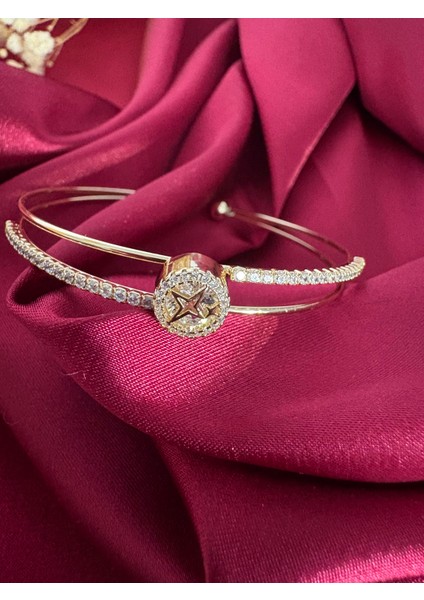 Taşlı Ince Zarif Ayarlanabilir Bileklik