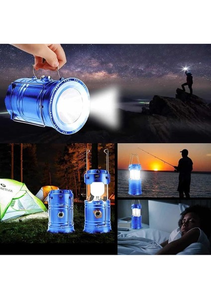 Allzey Solar Şarjlı Kamp Lambası Güneş Enerjili Kızaklı Kamp Feneri Çadır Feneri LED Işıldak indirimleri