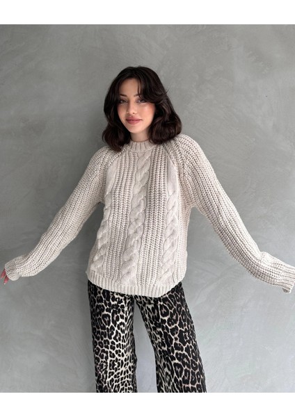 Bisiklet Yaka Örgü Desenli Triko Kazak modelleri