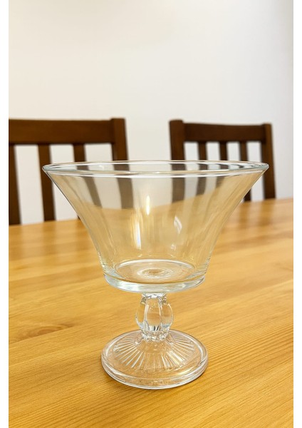 Ayaklı Cam Kase - Şeffaf Dekoratif Sunum Kasesi | Büyük Boy Meyve Salata Kasesi fiyatları