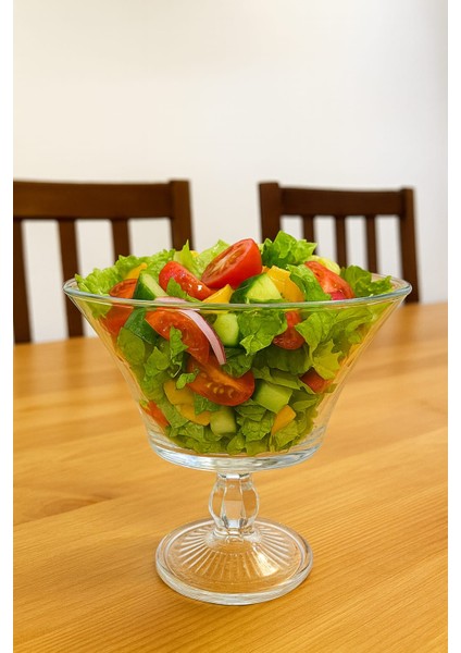 Ayaklı Cam Kase - Şeffaf Dekoratif Sunum Kasesi | Büyük Boy Meyve Salata Kasesi modelleri