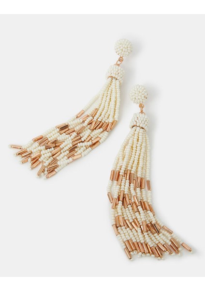 Püsküllü Boncuk Küpe