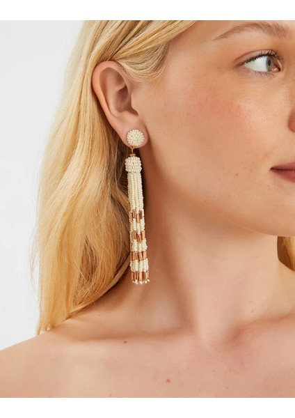 Püsküllü Boncuk Küpe modelleri