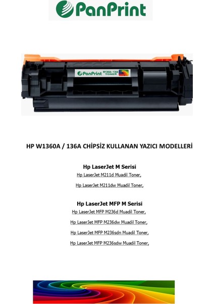 Hp Laserjet Mfp M236SDW Muadil Toner (Chipsiz) W1360A fiyatları