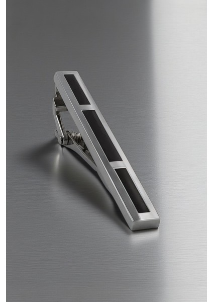 Çizgili Siyah Kravat İğnesi