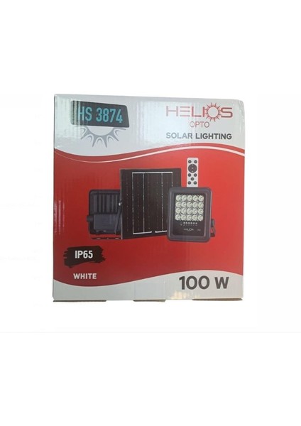 Helıos HS-3874 100W Solar LED Projektör – 6500K Beyaz Işık, Güneş Enerjili, Su Geçirmez fiyatları