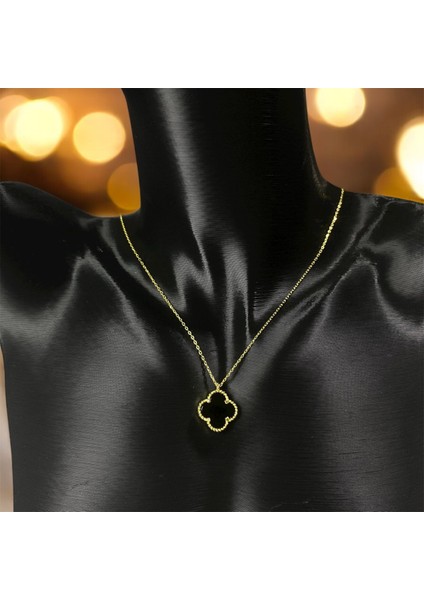 925 Ayar Gümüş Altın Kaplama Şans Yoncası Van Cleef Kolye Kadın modelleri