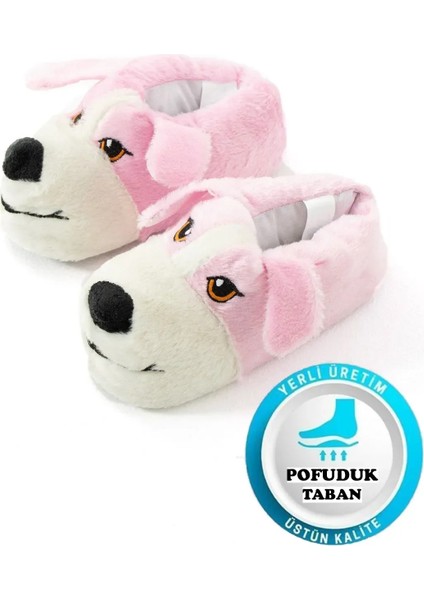 Unisex Köpek Figürlü Peluş Panduf Ev Pandufu Ev Botu Ev Ayakkabısı Ayağı Sıcak Tutar