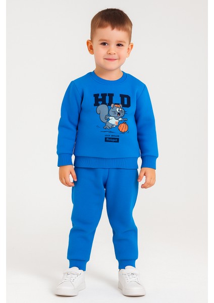 Sincap Baskı Şardonlu Içi Polar 3 Ip Erkek Çocuk Eşofman Takım