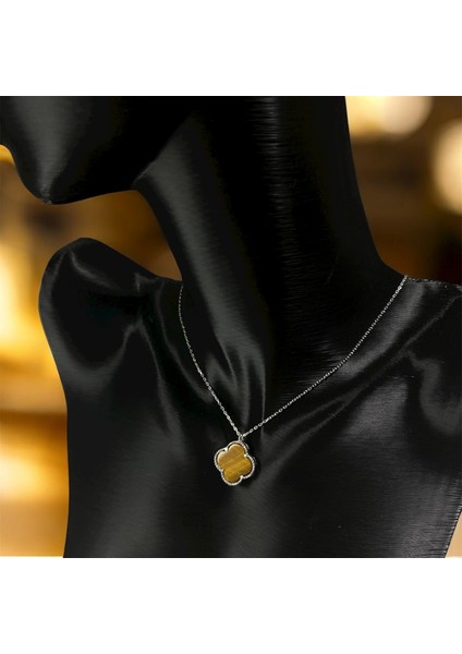 925 Ayar Gümüş Amber Glow Yonca Van Cleef Kadın Kolye fiyatları