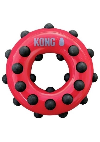 Dotz Halka Sesli Köpek Oyuncağı Large Siyah/kırmızı 15 cm