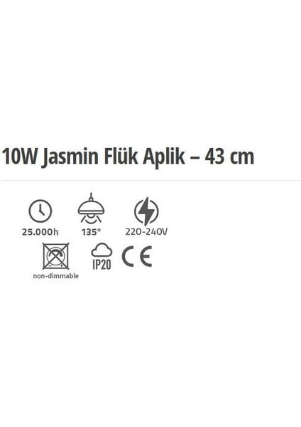 10W Jasmın Flüt Aplık Beyaz Işık 43CM Ayna Üstü ECN-4812-64 fiyatları