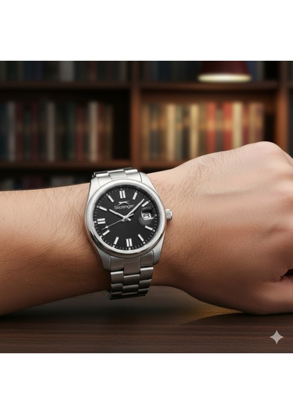 SL.09.2513.1.02 Erkek Kol Saati – Siyah Kadran, Çelik Kasa ve Bilezik fiyatları