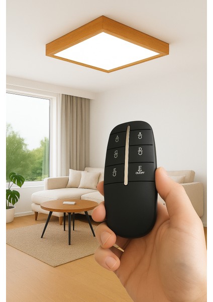 Uzaktan Kumandalı LED Avlze Ahşap Kare Çerçeveli Aydınlatma 30*30CM 3200K Gün Işığı