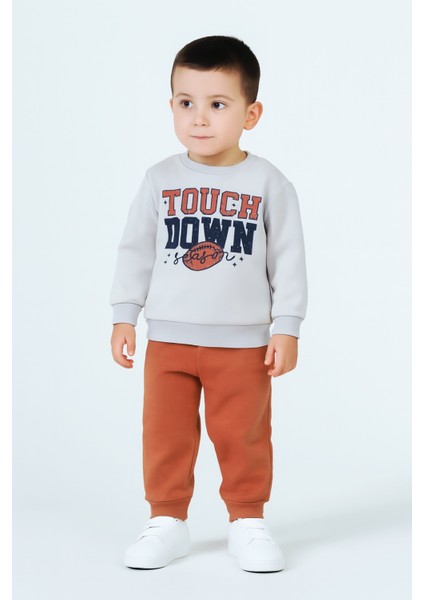 Touch Down Baskı Şardonlu Içi Polar 3 Ip Erkek Çocuk Eşofman Takım
