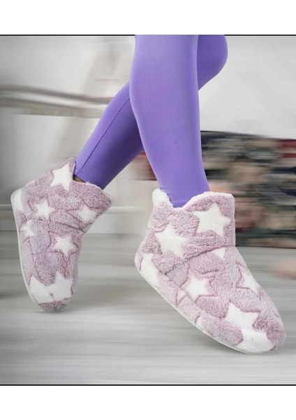 Kadın Sıcak Astarlı Panduf Ev Botu Ev Ayakkabısı Kalın Hafif Tabanlı
