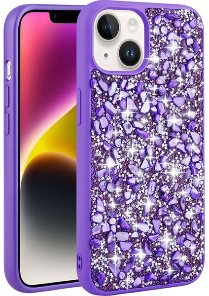 Apple iPhone 13 Kılıf Parlak Taşlı Tasarım Linea Kapak