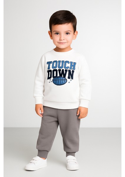 Touch Down Baskı Şardonlu Içi Polar 3 Ip Erkek Çocuk Eşofman Takım