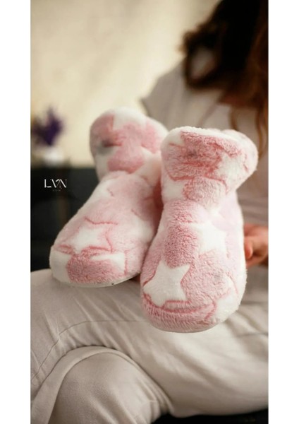Kadın Sıcak Astarlı Panduf Ev Botu Ev Ayakkabısı Kalın Hafif Tabanlı