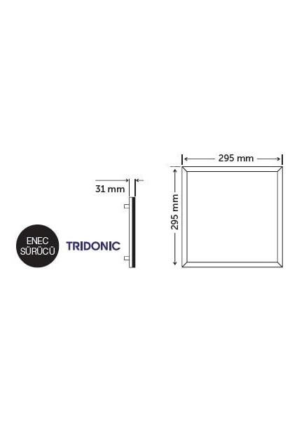 Inoled 30X30 LED Panel Beyaz Enec Driver Flicker Free 16W 6500K IP40 modelleri