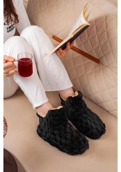Kadın Sıcak Astarlı Panduf Ev Botu Ev Ayakkabısı Kalın Hafif Tabanlı