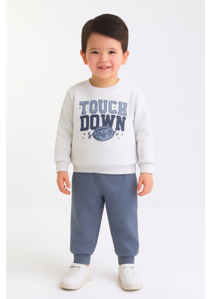 Touch Down Baskı Şardonlu Içi Polar 3 Ip Erkek Çocuk Eşofman Takım