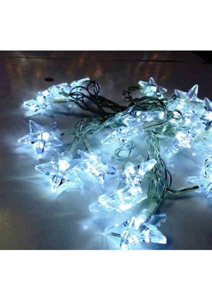 Yılbaşı LED Işık Yıldız Ip LED 2 mt Fişli Beyaz
