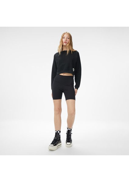 Kadın Siyah SWEATSHIRT.001 modelleri