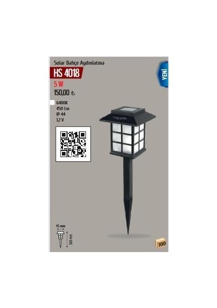 5W Beyaz Solar Bahçe Aydınlatma HS-4018 fiyatları