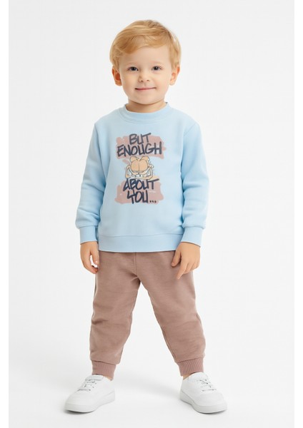 Garfield Baskı Şardonlu Içi Polar 3 Ip Erkek Çocuk Eşofman Takım