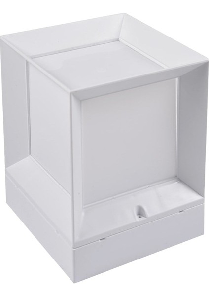 Beyaz Kasa Set Üstü Küp Bahçe Armatürü Dış Mekan Aplik