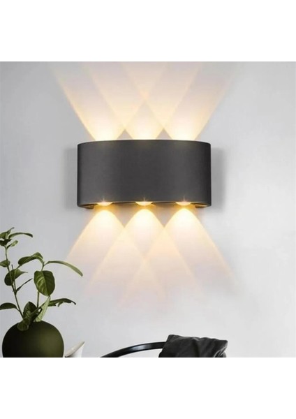 Çift Yönlü Günışığı 3lü Duvar Aplik Dekoratif Dış Mekan Günışığı LED Aydınlatma