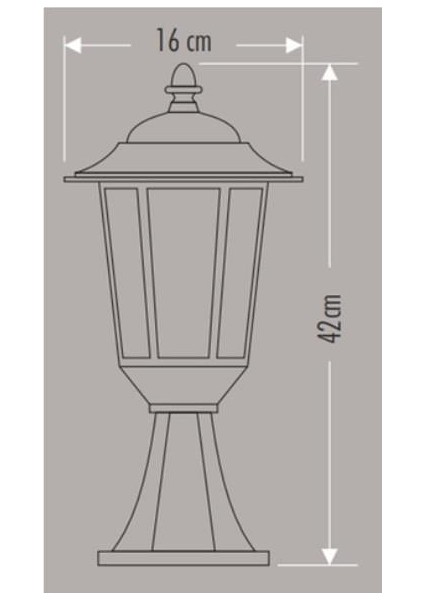 E27 42CM Siyah Parma Set Üstü Bahçe Armatürü CT-7111 fiyatları