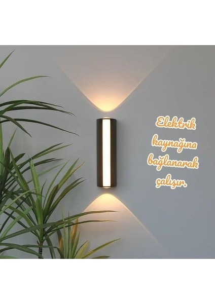 8W Siyah Kasa Dış Mekan Dekoratif Günışığı LED Aplik ECN-5020-30 modelleri