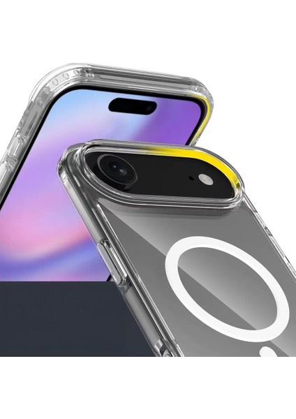 iPhone 17 Air Uyumlu Kılıf M-Safe Şarj Özellikli Şeffaf Sert Pc Zore Embos Kapak + Hayalet Ekran Koruyucu fiyatları