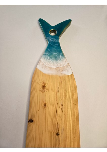 Sedir Ağacı Epoksi Sunumluk 46X13X2 cm – Deniz Temalı