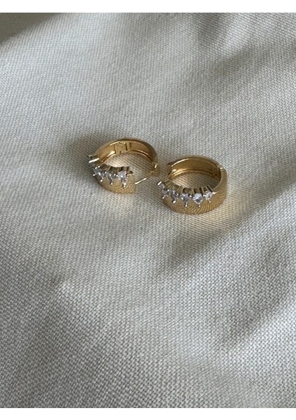 Damla Taşlı Kalın Halka Küpe modelleri