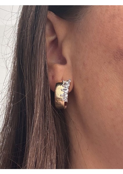 Damla Taşlı Kalın Halka Küpe indirimleri