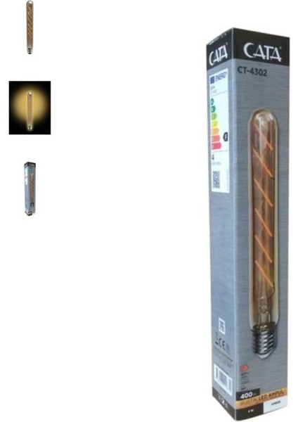 CT-4302 6W Dekoratif Amber Rustik LED Ampul – E27 Duy, 220V, Filament Tasarım modelleri